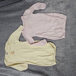 Bundle of 2 Baby Girl Sleepers with Open Bottom